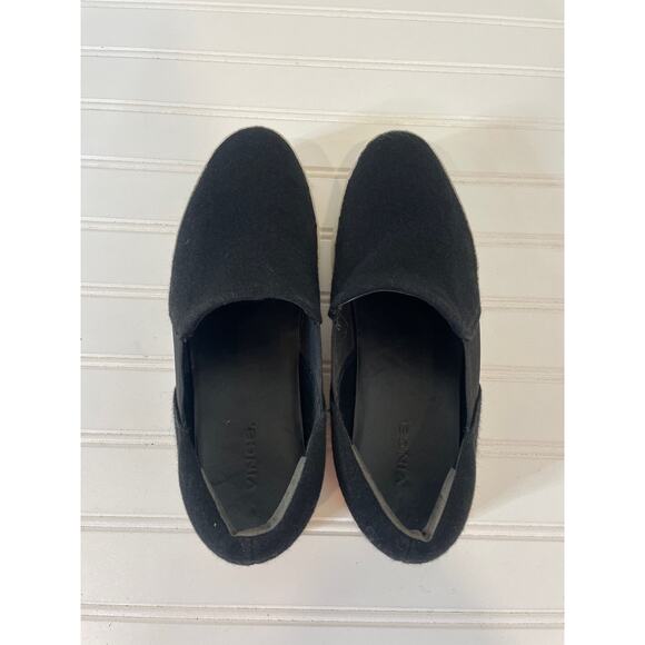 Vince. Warren Black Suede Sneaker Pull on Womens Size 8.5 - Picture 5 of 7